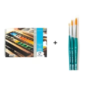 Talens Van Gogh Sulu Boya Defteri A5 300gr. ve Da Vinci Set-5 Suluboya Fırça Seti No: 2-6-10 - 1