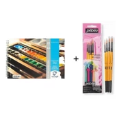 Talens Van Gogh Sulu Boya Defteri A5 300gr. ve Pebeo Set-2 Suluboya Fırça Seti No: 2-4-6-8 - 1