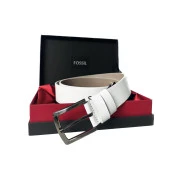 Fossil Beyaz Hakiki Düz Deri Spor 4 cm Erkek Kemeri-130 - 1
