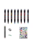 Uni Posca Marker Kalemi Çizim Seti 2 + PCF-35 (3-10mm) 8'li Set - 1