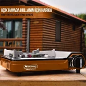 ORCAMP Tekli Portatif Kamp Ocak Gaz Stop Emniyetli TURUNCU thumbnail 4