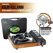 ORCAMP Tekli Portatif Kamp Ocak Gaz Stop Emniyetli TURUNCU thumbnail 3