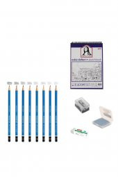 Steadtler Eskiz Başlangıç Seti 3 + Dereceli kalem + a5 Defter + Dağıtıcı Set + silgi + Açacak + Hamur silgi - 1