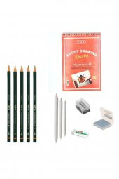 Fatih Yayınları Eskiz Başlangıç Seti 8 + Dereceli kalem + a5 Defter + Dağıtıcı Set + silgi + Açacak + Hamur silgi - 1