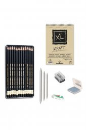Koh-i Noor Eskiz Başlangıç Seti 5 + Dereceli kalem + a5 Defter + Dağıtıcı Set + silgi + Açacak + Hamur silgi - 1