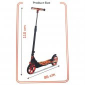 100kg Taşıma Kapasiteli Katlanabilir Scooter 12 Yaş ve Üzeri İçin Uzayabilen Katlanabilir Scooter TURUNCU - 3