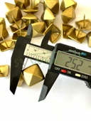 25 Adet 20 mm Piramit Sarı Kabara Raptiye Hobi Çivisi Koltuk Çanta Tasarım Aksesuar Süsü - 3