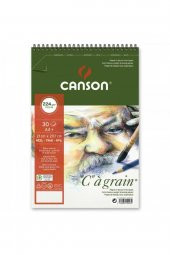 Canson Ca Grain Spiral Pad 224gr Doğal Beyaz Spiralli Çizim Blok 30 Sayfa A4 (21x29.7cm) - 1
