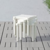 Çocuk Taburesi, Beyaz Renk MeridyenDukkan 28x27 cm Polipropilen Plastik Kare Tabure - 5