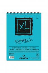 Canson XL Aquarelle Cold Pressed 300gr Spiralli Sulu Boya Blok 30 Sayfa A3 (29.7x42cm) - 1
