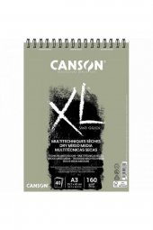 Canson XL Sand Grain Gris Spiral Pad 160gr A3(29,7x42cm)40 Sayfa - 1