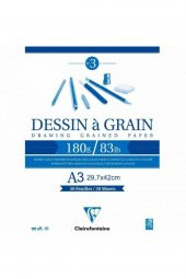 Clairefontaine Dessin A Grain 180gr Doğal Beyaz Çok Amaçlı Çizim Blok 30 Sayfa A3 (29.7x42cm) - 1