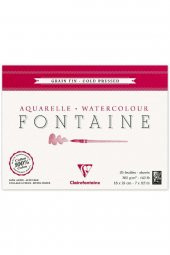 Clairefontaine Fontaine Cold Pressed 300gr Sulu Boya Blok 10 Sayfa 18x24cm (Uzun Kenarı Yapışkanlı) - 1