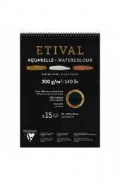 Clairefontaine Etival Cold Pressed 300gr Siyah Spiralli Sulu Boya Blok 15 Sayfa A3 (29.7x42cm) - 1