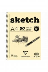 Clairefontaine Esquisse Ivory Sketch 90gr Spiralli Çizim Blok 50 Sayfa A4 (21x29.7cm) (Uzun Kenar Spiral) - 1