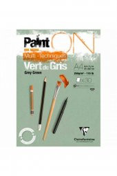 Clairefontaine Paint-On Grey Green 250gr Yeşil Çok Amaçlı Resim Blok 30 Sayfa A4 (21x29.7cm) - 1