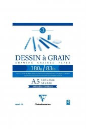 Clairefontaine Dessin A Grain 180gr Doğal Beyaz Çok Amaçlı Çizim Blok 30 Sayfa A5 (14.8x21cm) - 1