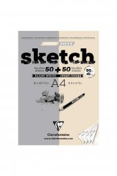 Clairefontaine Esquisse Ivory & Blanc Sketch 90gr Çizim Plak 100 Sayfa A4 (21x29.7cm) (1 Kenarı Yapışkanlı) - 1