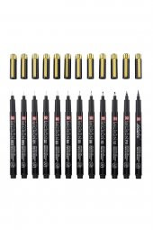 Sakura PİGMA MİCRON Teknik Kalem BLACK & GOLD EDITION SET 12'Lİ - 3