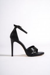 Pearl Siyah Simli Platform Topuklu Abiye Ayakkabı thumbnail 2