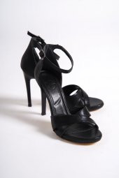 Pearl Siyah Simli Platform Topuklu Abiye Ayakkabı thumbnail 4