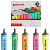 Edding 344 Fosforlu Kalem 5 Adet - Karışık Renk - 1