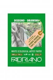 Fabriano White Ecological Artist Paper Natural Grain 200gr Çizim Blok 50 Sayfa A4 (21x29.7cm) - 1