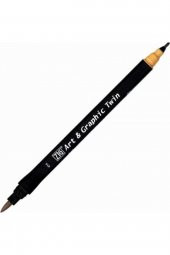 Zig Art & Graphic Twin TUT-80 Fırça Uçlu Marker Mustard 474 - 1