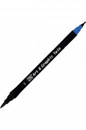Zig Art & Graphic Twin TUT-80 Fırça Uçlu Marker Dull Blue 063 - 1