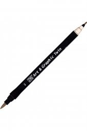 Zig Art & Graphic Twin TUT-80 Fırça Uçlu Marker Black 009 - 1