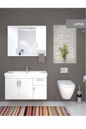 DENKO Lotus 100 cm MDF Lake Banyo Dolabı Üst Modülü - 3