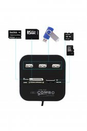 5043 Usb Hub Çoklayıcı Kart Okuyucu, Siyah Kategori: Usb - 3
