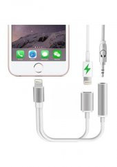 Lightning 2 in 1 Kulaklık Çevirici Kablo AUX Stereo - 1