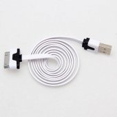 iPhone 4 Şarj Data Kablosu Yassı Slim Kırılmaz Kablo Flat Cable 1 metre thumbnail 2