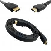 Kuvars Hdmi Kablo 4K Full HD 3D Destekli 3840*2160 Yassı Flat Slim Kablo 1.8 metre - 3