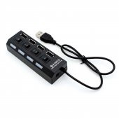 Alfais 4863 4 Port Usb 2.0 Hub Çoğaltıcı Çoklayıcı Switch Işıklı Anahtarlı - 1