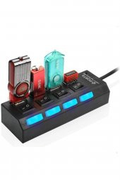 Alfais 4863 4 Port Usb 2.0 Hub Çoğaltıcı Çoklayıcı Switch Işıklı Anahtarlı - 2
