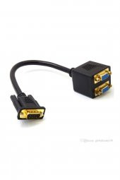 Vga Y Kablo - Vga Çoklayıcı - Vga Splitter Kablo - Altın Uçlu - 1
