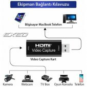 Hdmi Video Capture Kart 4K PS4 Xbox Oyuncu Görüntü Çevirici Aktarıcı Yakalayıcı Adaptör Kaydedici - 3