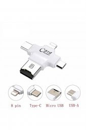 4419 Lightning Type C 3.1 Micro Usb Tf Kart Okuyucu Iphone Otg Çevirici Uyumlu - 2