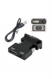 Hdmi To Vga Kablo Çevirici Dönüştürücü Adaptör Hdmı Ses Destekli - 1