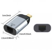 Type C To Ethernet Çevirici Dönüştürücü Ağ Adaptörü USB 3.1 To RJ45 1000Mbps Gigabit - 2