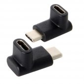 Type-C 90 Derece Yukarı Aşağı Dirsek Erkek Dişi Çevirici Dönüştürücü Adaptör - 3