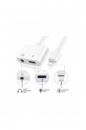 4420 Lightning 3.5mm Kulaklık Şarj Çevirici Dönüştürücü Çoklayıcı, Iphone 7-8 -11 Max Plus - 2