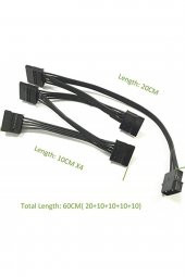 4355 Molex Ide 4 Pin To 5 Port Sata Power Hdd Güç Çoklayıcı Kablosu - 2