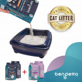 BENPETTO AB250  Aktif Karbon & Bebek Pudrası Parfümlü  2'Li 2X10 20 Lt Topaklanan Kedi Kumu / Cat Litter - 3