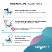 BENPETTO AB250  Aktif Karbon & Bebek Pudrası Parfümlü  2'Li 2X10 20 Lt Topaklanan Kedi Kumu / Cat Litter - 7