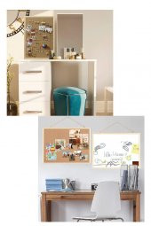 Mantar Pano Ahşap Çerçeve 60x90 cm 1 Adet Harita Çivisi Hediyeli Duvara Monte Mantar Çerçeve Evde Okulda Büroda Ofiste - 6