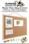Mantar Pano Ahşap Çerçeve 45x60 cm 1 Adet Harita Çivisi Hediyeli Duvara Monte Mantar Çerçeve Evde Okulda Büroda Ofiste - 1