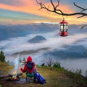 Dekoratif Kamp Lambası Ledli Askılı Beyaz Işıklı El Feneri Işıldak Şarjlı Portatif Gece Lamba Kırmızı - 4